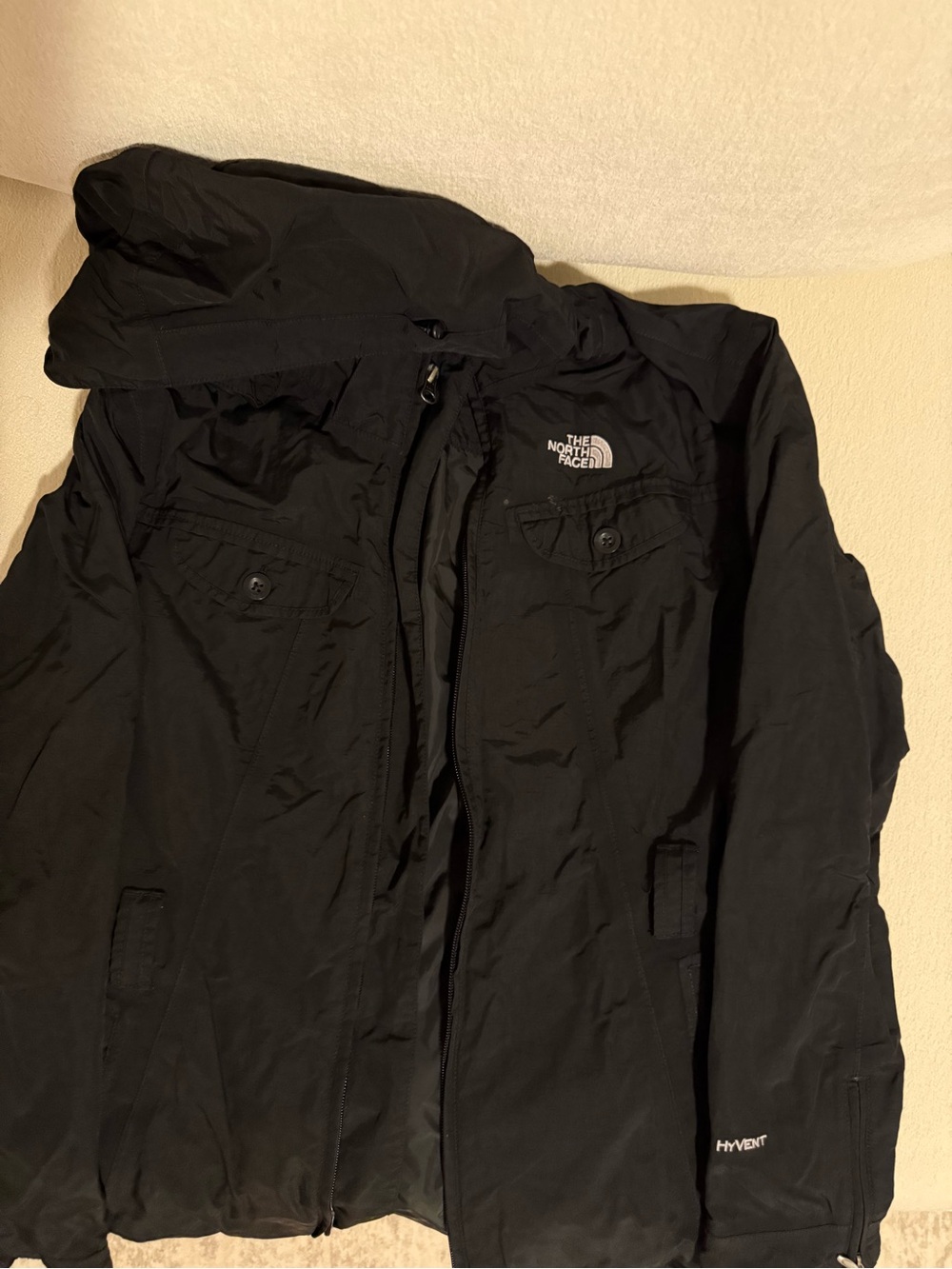The North Face Black Hooded Raincoat